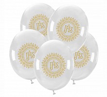 -    balon   komunijny     DEC-BN6 - przeźroczyste ZŁOTE (50 szt.)